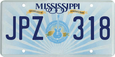 MS license plate JPZ318