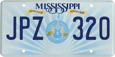 MS license plate JPZ320