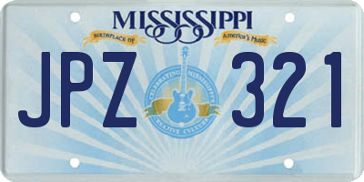 MS license plate JPZ321