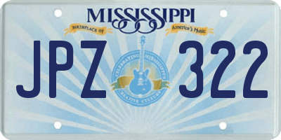 MS license plate JPZ322