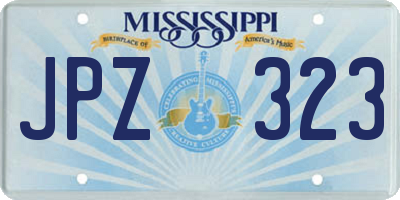 MS license plate JPZ323