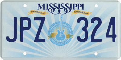 MS license plate JPZ324
