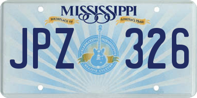 MS license plate JPZ326
