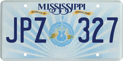 MS license plate JPZ327