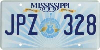 MS license plate JPZ328
