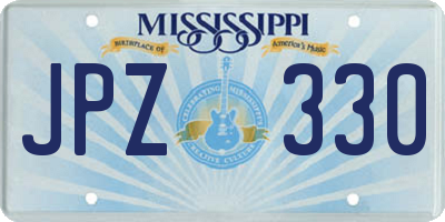 MS license plate JPZ330