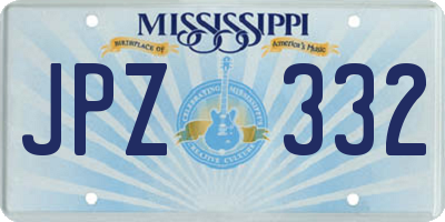 MS license plate JPZ332