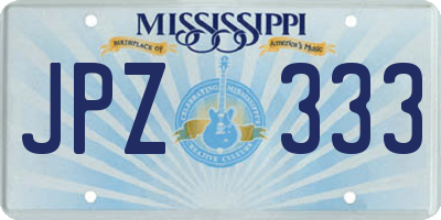 MS license plate JPZ333
