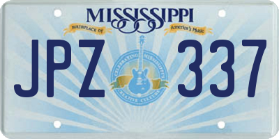 MS license plate JPZ337