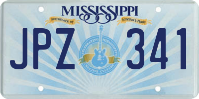 MS license plate JPZ341