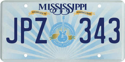 MS license plate JPZ343