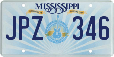MS license plate JPZ346