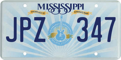 MS license plate JPZ347