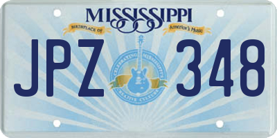MS license plate JPZ348