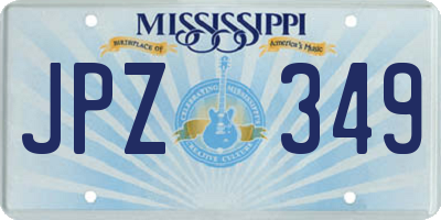 MS license plate JPZ349