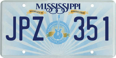 MS license plate JPZ351