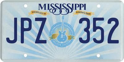 MS license plate JPZ352