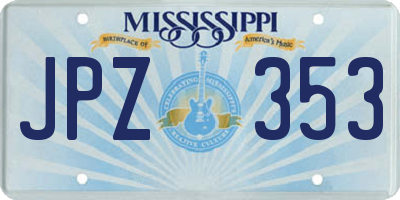 MS license plate JPZ353
