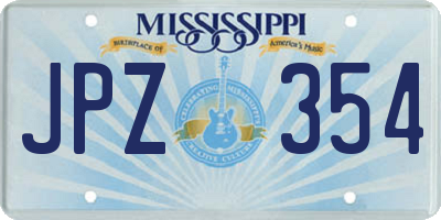 MS license plate JPZ354