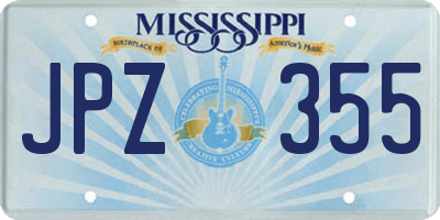 MS license plate JPZ355