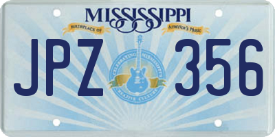 MS license plate JPZ356