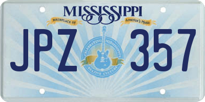 MS license plate JPZ357