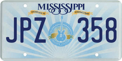 MS license plate JPZ358