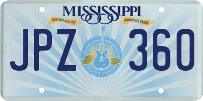 MS license plate JPZ360