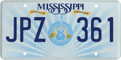 MS license plate JPZ361