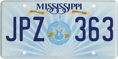 MS license plate JPZ363
