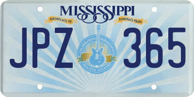 MS license plate JPZ365