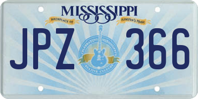 MS license plate JPZ366