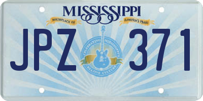 MS license plate JPZ371