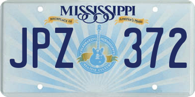 MS license plate JPZ372