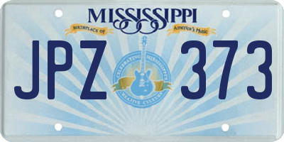 MS license plate JPZ373