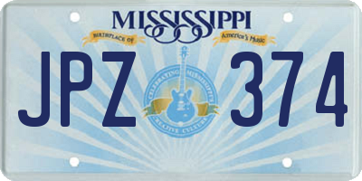 MS license plate JPZ374
