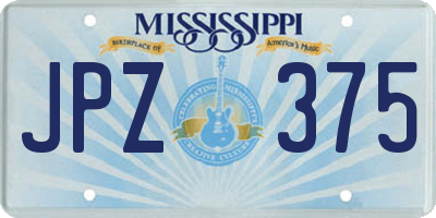MS license plate JPZ375