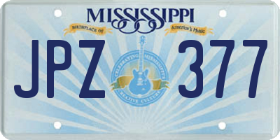 MS license plate JPZ377