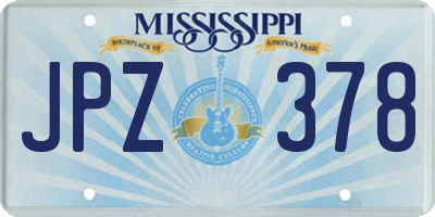 MS license plate JPZ378