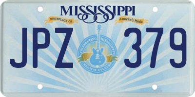 MS license plate JPZ379