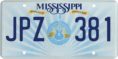 MS license plate JPZ381