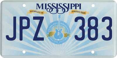 MS license plate JPZ383