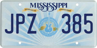 MS license plate JPZ385