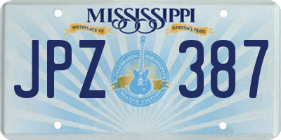 MS license plate JPZ387