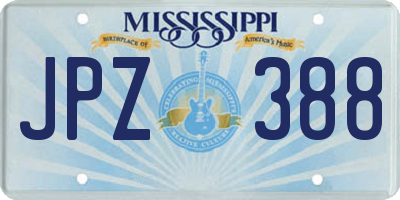 MS license plate JPZ388
