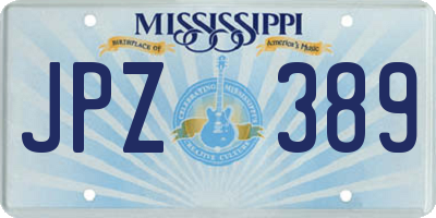 MS license plate JPZ389