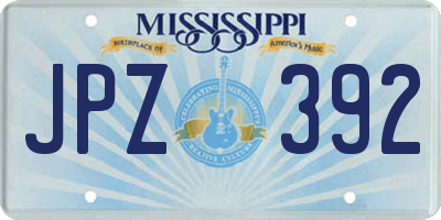 MS license plate JPZ392