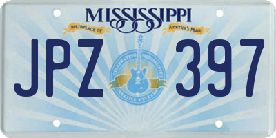 MS license plate JPZ397