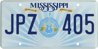 MS license plate JPZ405