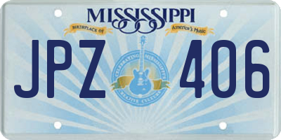 MS license plate JPZ406